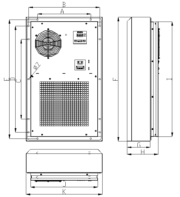 Gabinete eléctrico que se refresca, pequeño aire acondicionado industrial del tótem del LCD